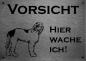 Preview: Edelstahl Warnschild Spinone Italiano VORSICHT Freilaufender Hund! Betreten auf eigene Gefahr!